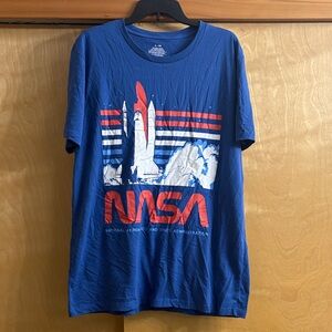 NASA Men’s Short Sleeve Royal Blue Graphic T-Shirt Size XL